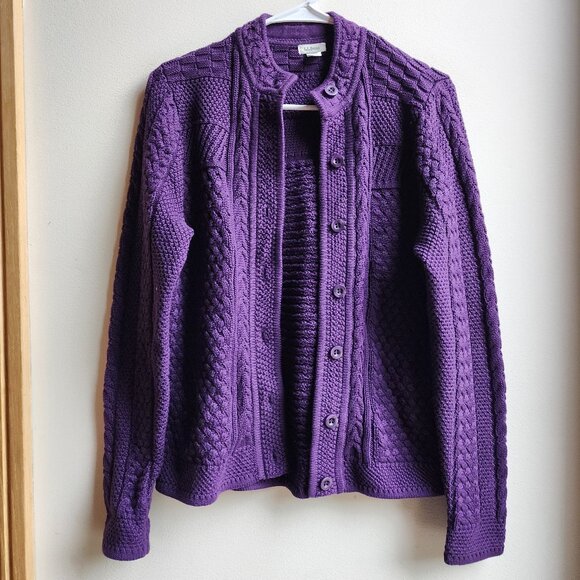 L.L. Bean Sweaters - L.L. Bean Vintage Purple Button Down Fair Isle Cardigan Swaeter Size Small